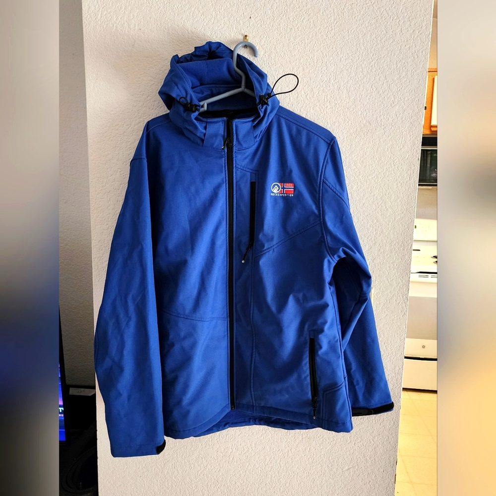 Womans Blue Softshell Waterproof Jacket - image 1